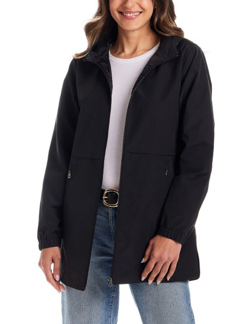 WP WEATHERPROOF WOMEN'S RAIN JACKET SIZE XXL BLACK NEW WITH TAGS